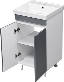 Misty Тумба с раковиной Майна 50 графит/белая – фотография-4