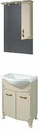 Какса-а Мебель для ванной Классик-Д 65 бежевый/золото, подсветка – фотография-1