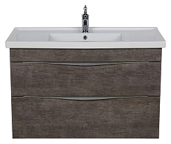 Aquanet Тумба с раковиной "Эвора 100" дуб антик – фотография-9