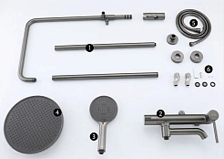 Gappo Душевая стойка G06-9 G2406-9 оружейная сталь – фотография-2