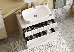 Акватон Тумба под раковину Марбл 80 подвесная слэйт/белая матовая – фотография-21