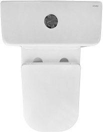 Azario Унитаз-компакт Fretta Square AZ-5121 безободковый с бачком с сиденьем микролифт белый – фотография-5