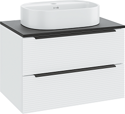 Runo Мебель для ванной Орлеан 70 Nuovo подвесная белая матовая/черный – фотография-2