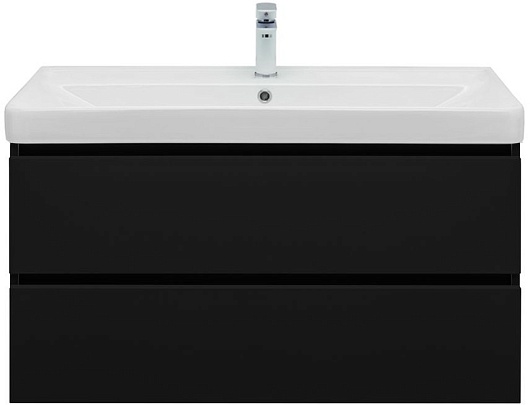 Aquanet Мебель для ванной Вега 2.0 100 Ирис подвесная черная матовая – картинка-5