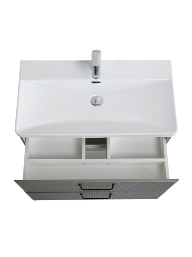 BelBagno Тумба с раковиной Due 80 подвесная Сатин ручки Сатиновый никель – фотография-2