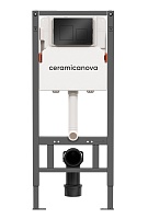 Ceramicanova Система инсталляции для унитазов Balance CN121002MB с кнопкой смыва Square черный матовый