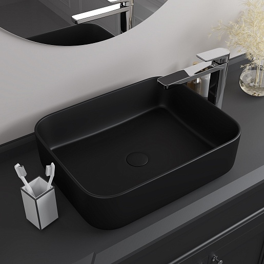 Iddis Раковина-чаша Bridge 50 BRIBM05i27 черная матовая – картинка-5