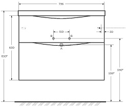 BelBagno Тумба под раковину Marino-H60 80 подвесная Bianco Lucido – фотография-6