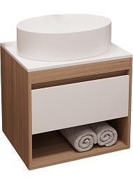 Teymi Тумба с раковиной Ritta 65 дуб эврика/белый матовый T60520 раковина T50502 – фотография-1