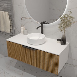 Зов Тумба под раковину Кито 100 подвесная белая/тростник – фотография-4