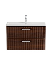 BelBagno Тумба с раковиной Due 80 подвесная Noce ручки Белые – фотография-2