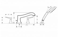 Hansgrohe Смеситель Metris classic 31314000 на борт ванны – фотография-2