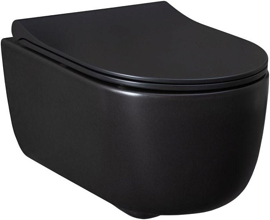 Allen Brau Унитаз подвесной Priority 4.31002.31 чёрный матовый с крышкой 4.31004.31 – фото-1