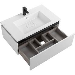 Cezares Тумба под раковину Slider 80 подвесная белая – фотография-4