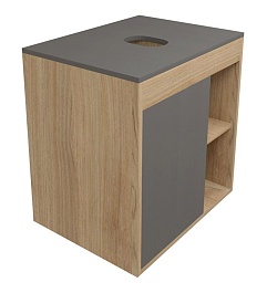 Teymi Тумба с раковиной Nura 70 дуб эврика/графит матовый T60530 раковина T50505 – фотография-5