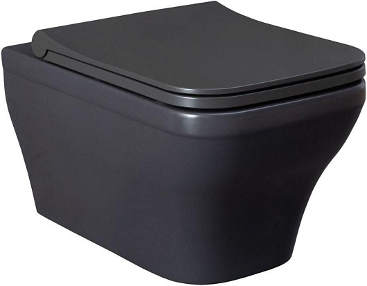 Allen Brau Унитаз подвесной Infinity 4.21011.AN антрацит с крышкой 4.21014.AN – фото-1