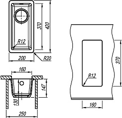 Florentina Мойка кухонная дополнительная Вега 160 антрацит – фотография-4
