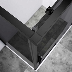 Vincea Душевой уголок Slim-N 120x80 VSR-4SN8012CGB профиль черный стекло тонированное – фотография-4