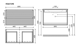 Sancos Тумба с раковиной Folk 90 grey soft раковина Element 91 CN7002 – фотография-3