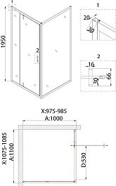 Niagara Душевая дверь в нишу Nova NG-83-11AB – фотография-3