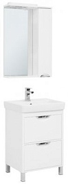 Aquanet Тумба с раковиной Гретта 60 new 2 ящика белый – фотография-2