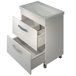 Какса-а Тумба с раковиной Хилтон 70 напольная, белая – фотография-4