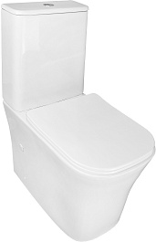 Azario Унитаз-компакт Anteo Square AZ-1218A безободковый с бачком с сиденьем микролифт белый – фотография-3