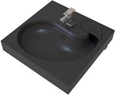 Stella Polare Раковина над стиральной машиной Шебби 60х60 черная матовая