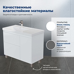 Aquanet Тумба с раковиной Nova Lite 2.0 100 L белая – фотография-19