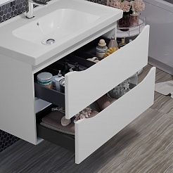 Opadiris Мебель для ванной Элеганс 80 подвесная белая матовая – фотография-7