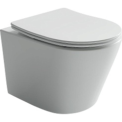 Ceramicanova Подвесной унитаз Balearica Rimless с шумоизоляционной панелью CN1000 с системой инсталляции Envision кнопка Round белая – фотография-2