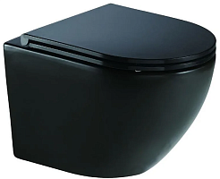 WeltWasser Унитаз подвесной MERZBACH 041 XL MT-BL черный матовый – фотография-1
