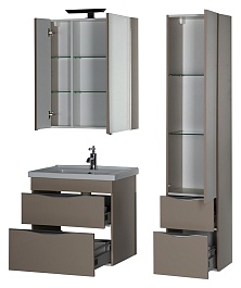 Aquanet Зеркальный шкаф "Эвора 70" капучино – фотография-8