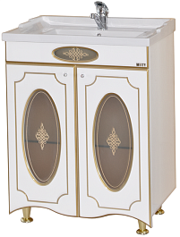 Misty Тумба для умывальника Монако 70 белая патина – фотография-1