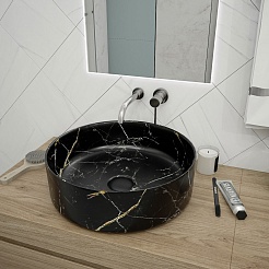 Teymi Раковина накладная Lina D41 T50199 черный мрамор – фотография-6
