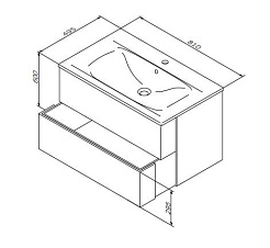 Am.Pm Тумба с раковиной SPIRIT 2.0 80 белый глянец – фотография-3