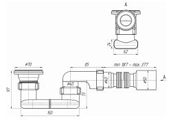 АНИ пласт Сифон для душевого поддона плоский 1 1/2"х40 с гт 40x50 (Е015) – фотография-2