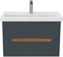 Onika Тумба под раковину Айленд 70 подвесная графит/дуб крафт – фотография-1