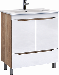 Vigo Тумба с раковиной Grani 750-2-1 белая/дуб сонома – фотография-1