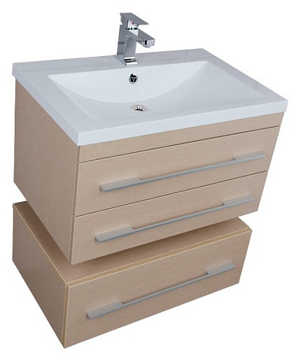 Aquanet Тумба с раковиной Нота 75 подвесная светлый дуб (171489) – картинка-5