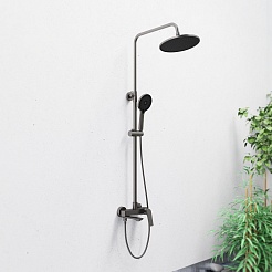 Tokito Душевая система RAIN вороненая сталь TOK-RAI-1017GM – фотография-5