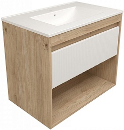 Teymi Фасад для тумбы Vitra 80 Волна белый – фотография-3