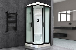 Royal Bath Душевая кабина HP RB 90HP6-WC-BL 90x90 стекло матовое профиль черный матовый – фотография-2