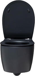 Allen Brau Унитаз подвесной Fantasy 4.11004.31 чёрный матовый с крышкой 4.11005.31 – фотография-7