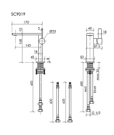 Sancos Смеситель для раковины Linn брашированное золото PVD покрытие SC9019BG – фотография-3