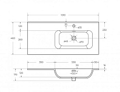 Cezares Тумба с раковиной Eco Cer-N 100-1 R bianco lucido CZR-8095-100-R ручки серые – фотография-6