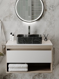 Teymi Раковина накладная Helmi S 48 T50262 черный мрамор – фотография-8