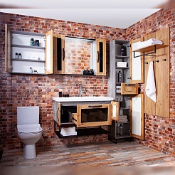 Бриклаер Тумба с раковиной Лофт 100 подвесная – фотография-3