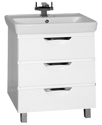 Misty Тумба для умывальника Жасмин 60 с доводчиками, белая, эмаль – фото, картинка, фотография-1