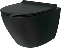 Vivon Унитаз подвесной Colett PDBL02 безободковый с быстросъёмным сиденьем микролифт черный матовый – фотография-6